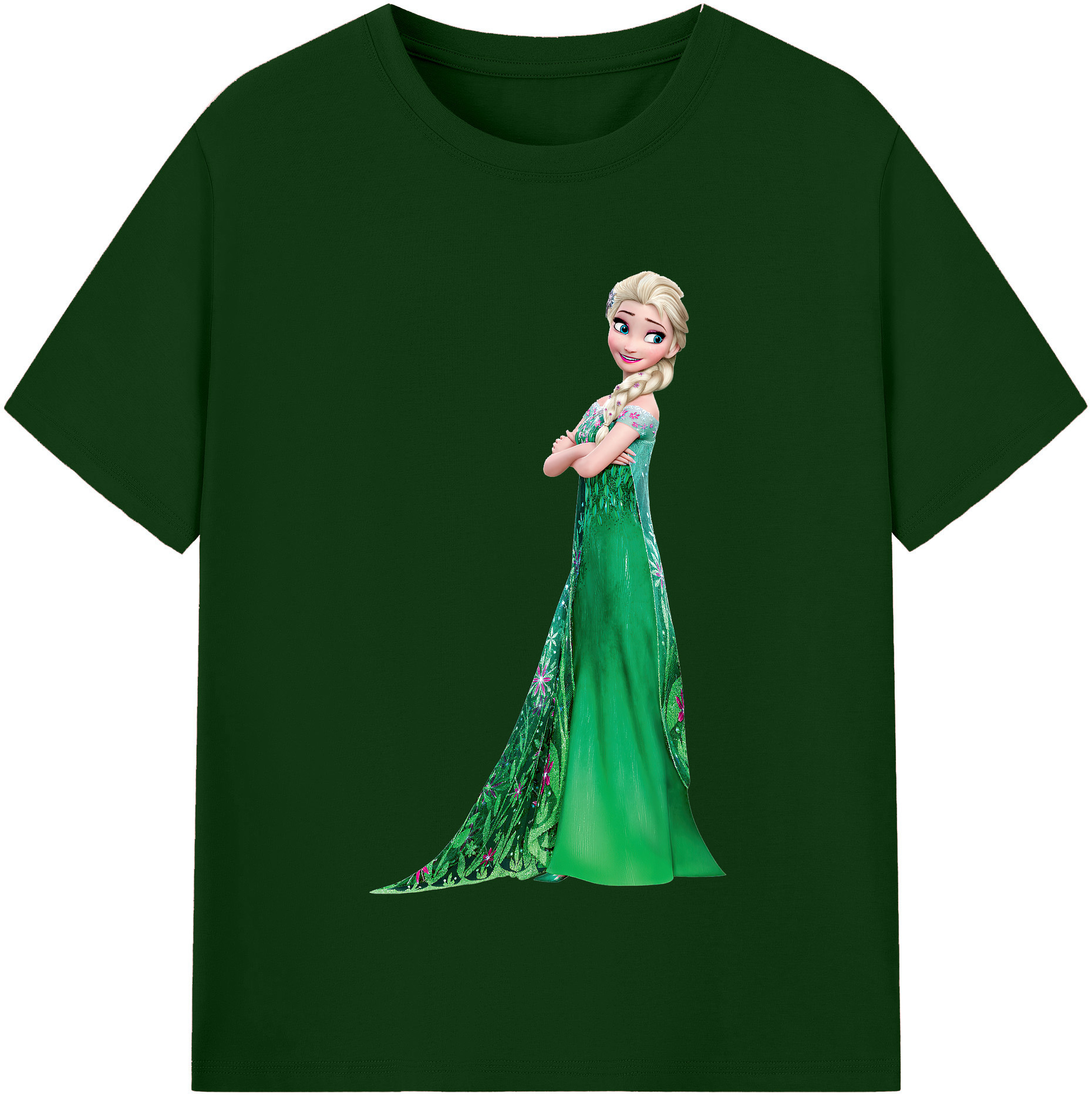 （画像用） アナと雪の女王 アンナ エルサ Frozen Anna Elsa 綿100％半袖Tシャツ（フロントプリント）